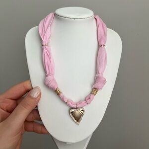 Soft Baby Pink Bandana Necklace